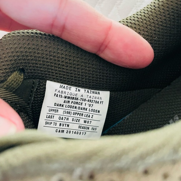 Air Force One army green women’s size 7 sample - Picture 6 of 10